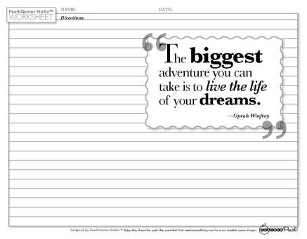 TP PQS Worksheet Winfrey Adventure Dreams